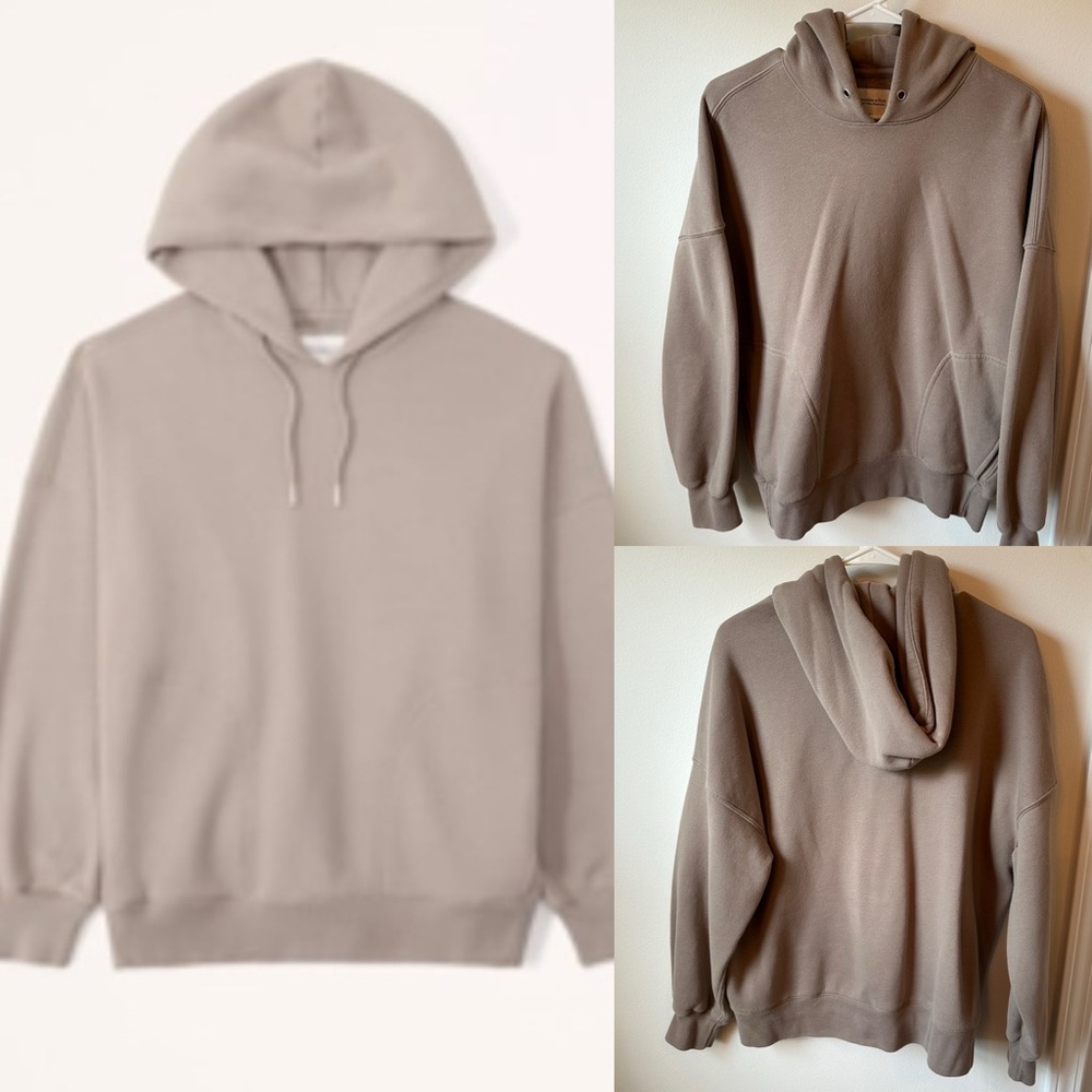 Abercrombie and Fitch Essential Oversized Sunday Hoodie, size XS taupe brown